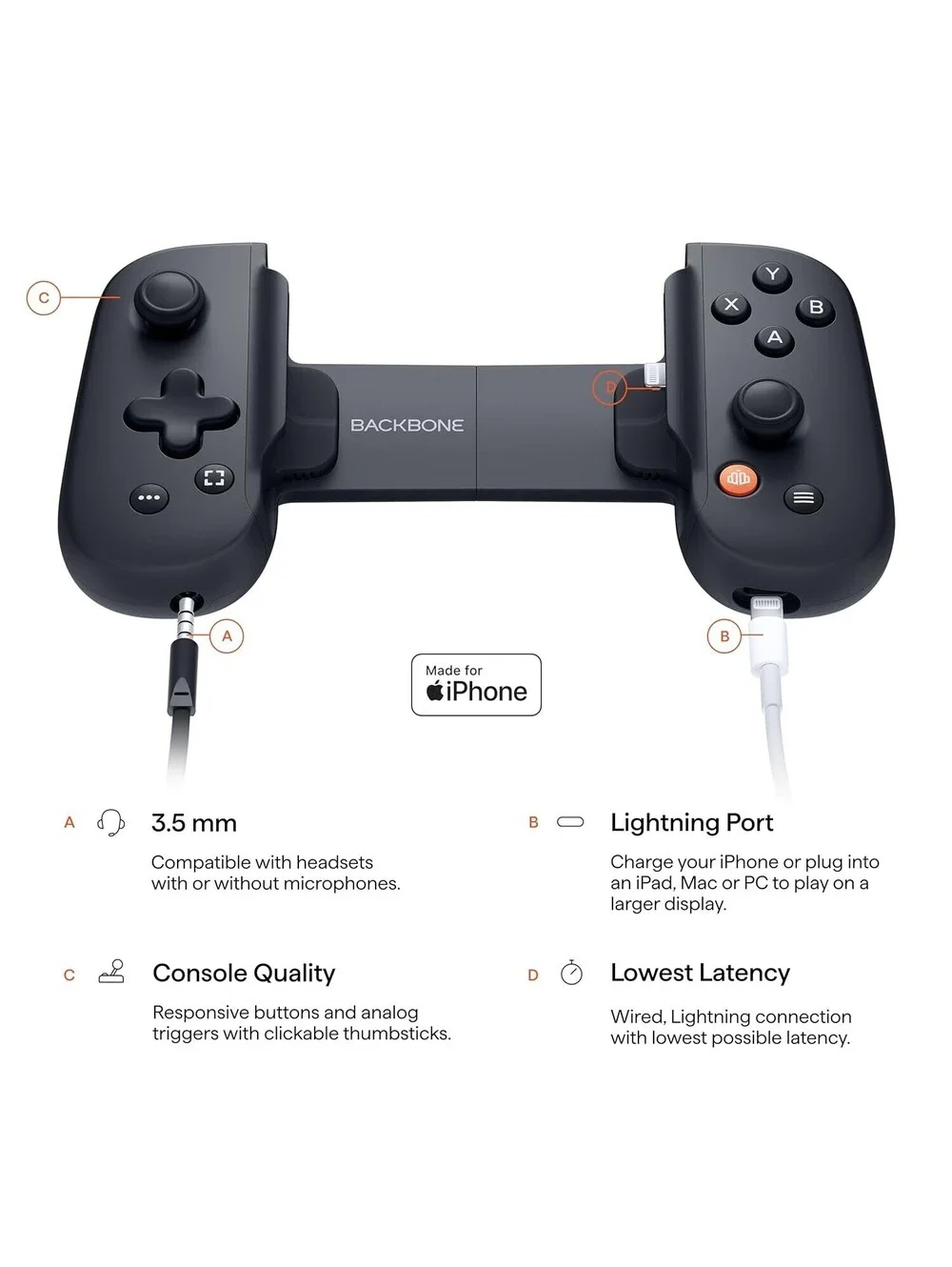 Backbone One Mobile Gaming Controller for iPhone (Lightning) BB-01